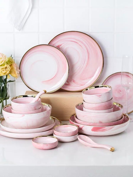 Pink Dinnerware Set Dish Fish