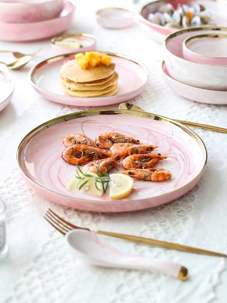 Pink Dinnerware Set Dish Fish