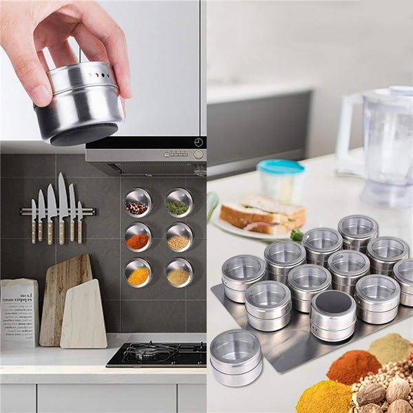 12pcs Stainless Steel  Jars Set