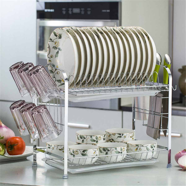 Dish Drying Rack Holder Basket Plated
