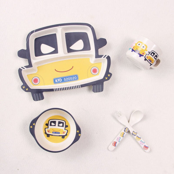 5pcs/sets Baby Bamboo Dishes