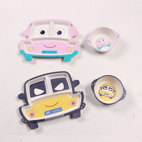 5pcs/sets Baby Bamboo Dishes