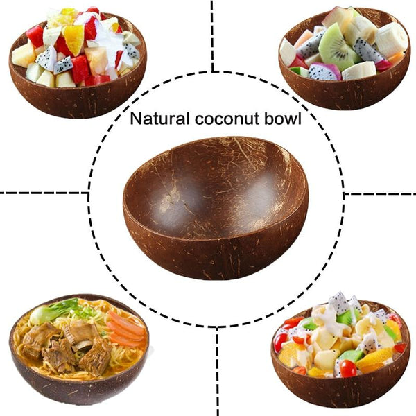 Natural wood coconut shell bowl