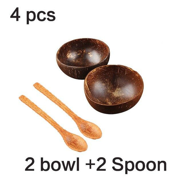 Natural wood coconut shell bowl