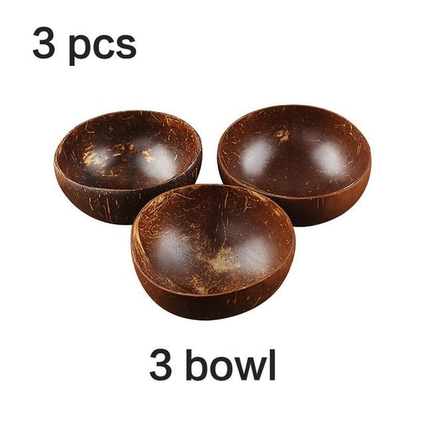 Natural wood coconut shell bowl