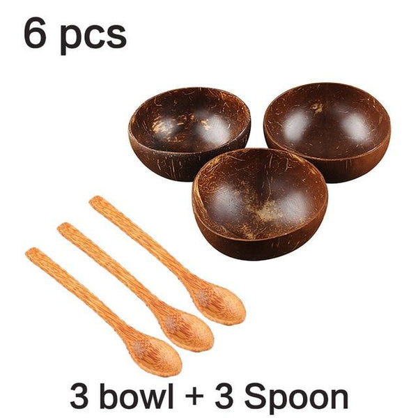 Natural wood coconut shell bowl
