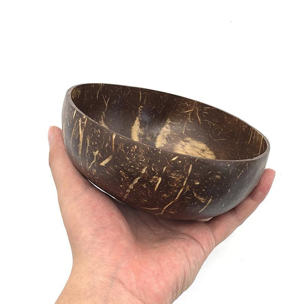 Natural wood coconut shell bowl