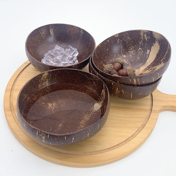 Natural wood coconut shell bowl